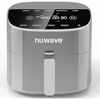 Nuwave Brio Plus air fryer with digital screen