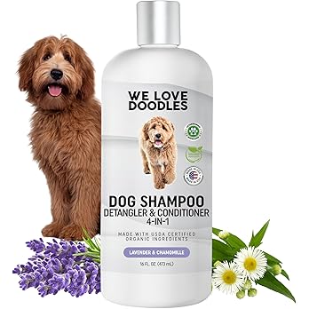 We Love Doodles organic dog shampoo bottle